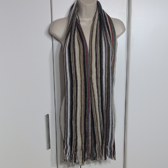 Colorful Striped Knit Scarf - Picture 1 of 4
